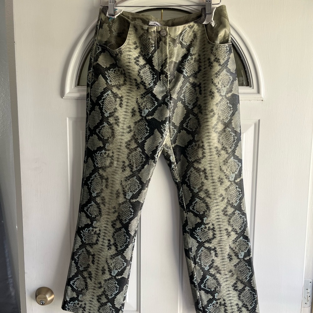 Miaou faux leather snake pants